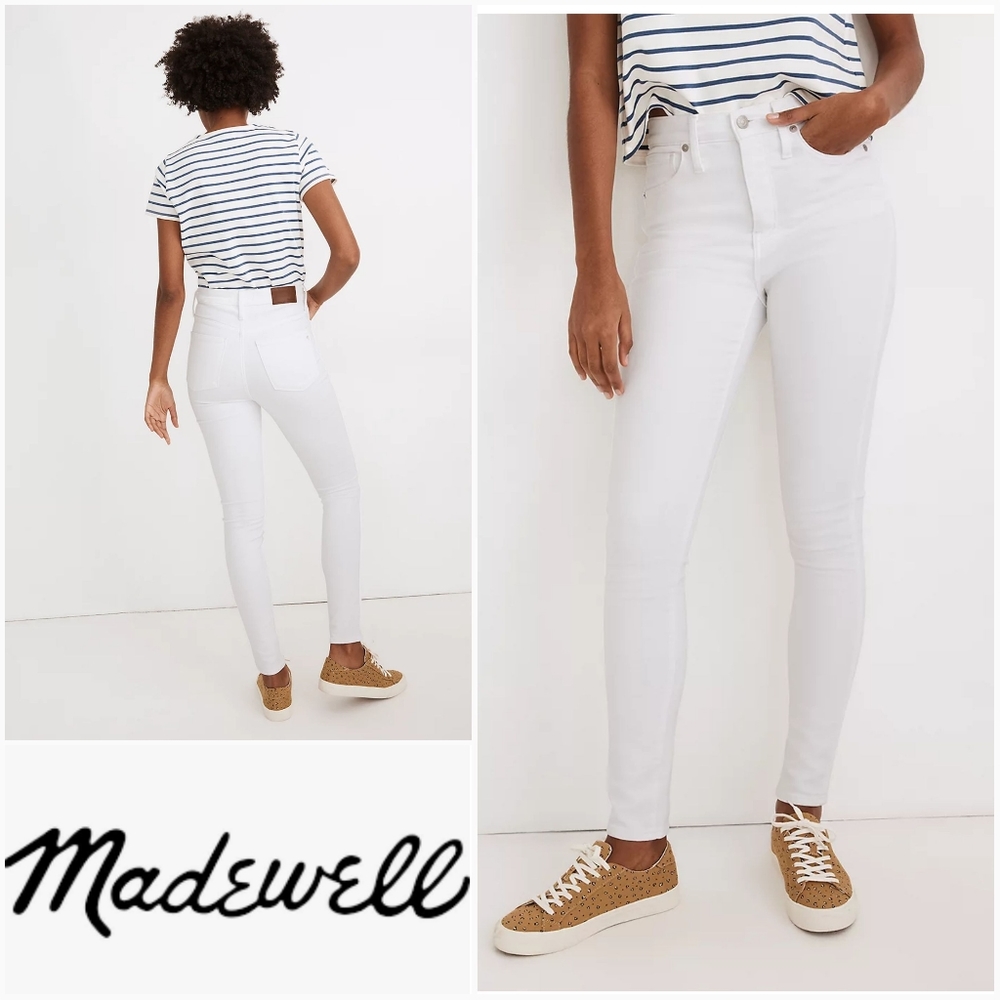 MADEWELL 10" High-Rise Skinny Jean White 29